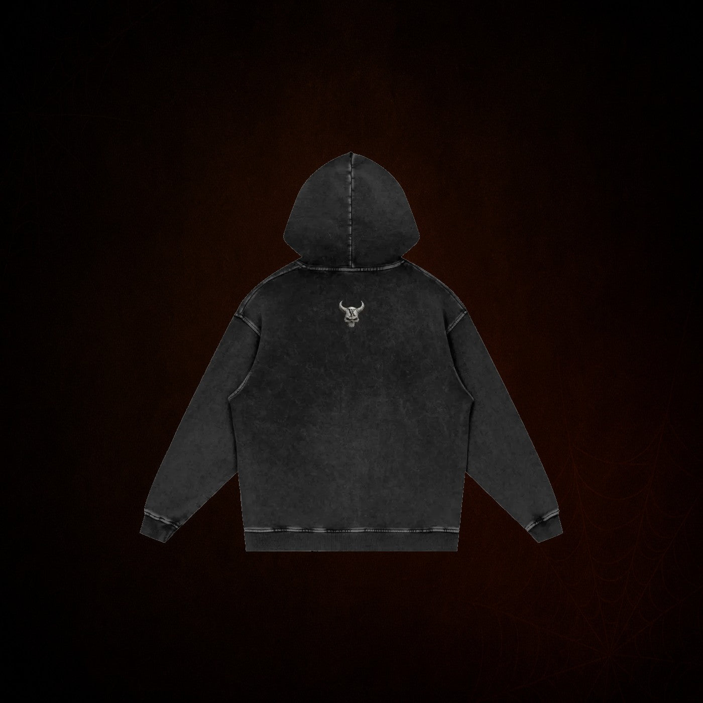 3 Demons Snow Washed Loose Cotton Hoodie