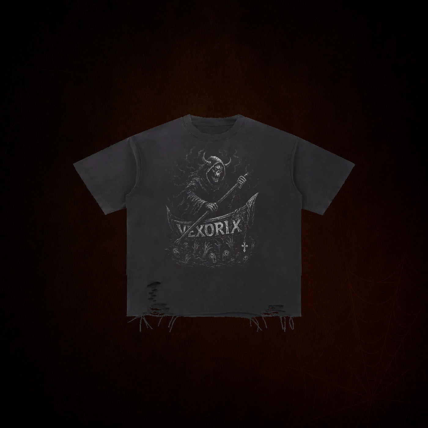 Soul Collector Snow Washed Raw-Hem T-Shirt