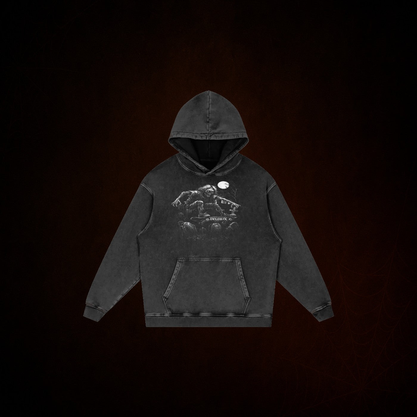 Zombie Snow Washed Loose Cotton Hoodie
