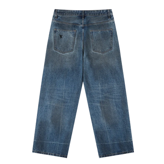 Vintage Wash Baggy Denim Jeans