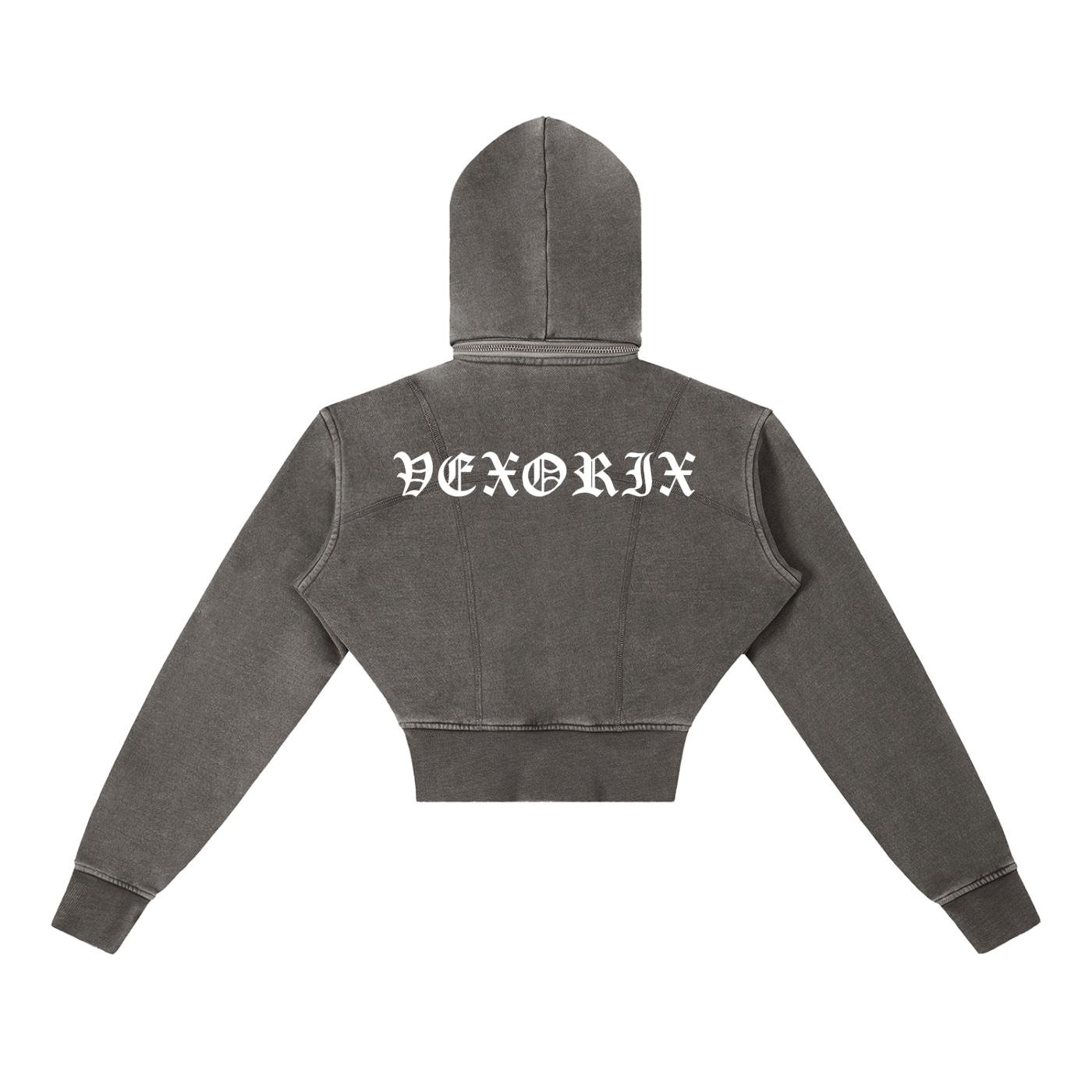 Vintage Washed Cropped Fleece Hoodie
