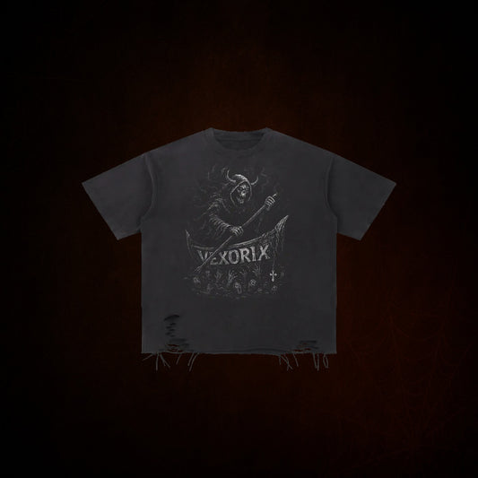 Soul Collector Snow Washed Raw-Hem T-Shirt