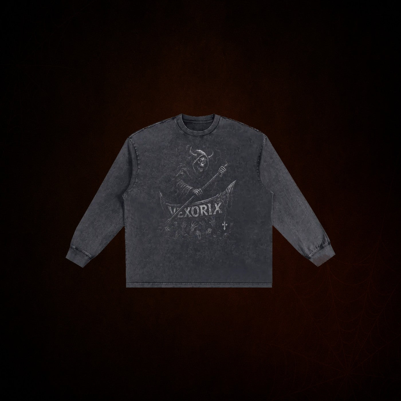 Soul Collector Snow Washed Frayed Edge Sweater
