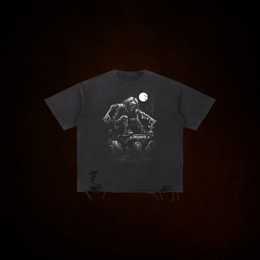 Zombie Snow Washed Raw-Hem T-Shirt