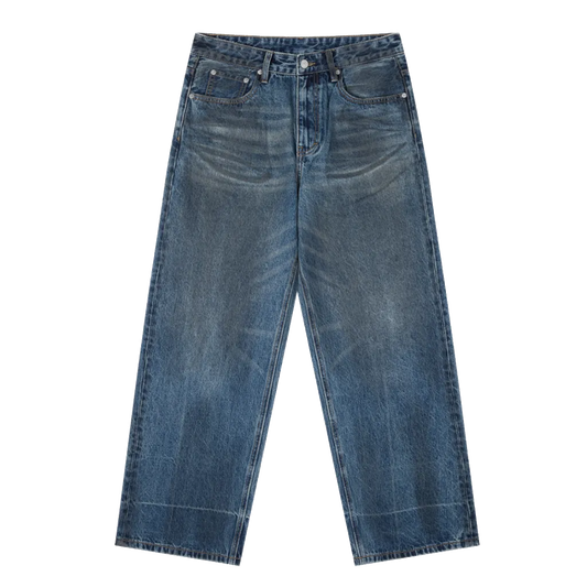 Vintage Wash Baggy Denim Jeans