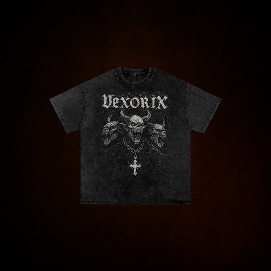 3 Demons Snow Washed Oversized Cotton T-Shirt