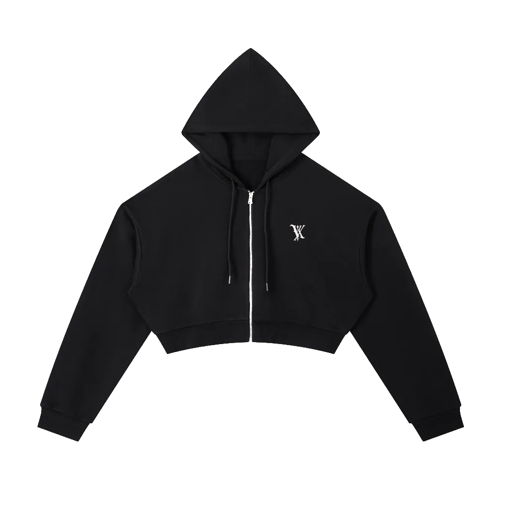 Essential Cropped Zip-Up Hoodie