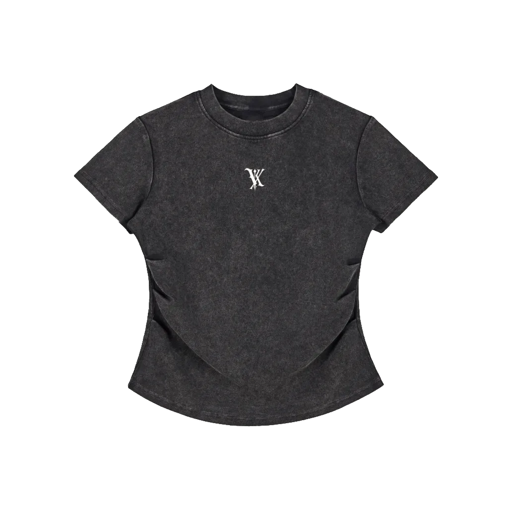 Vintage Washed Bodycon Cotton T-Shirt