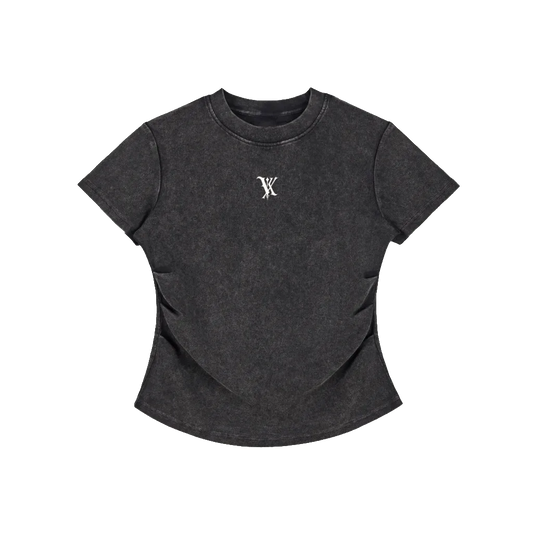 Vintage Washed Bodycon Cotton T-Shirt