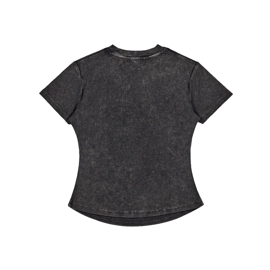 Vintage Washed Bodycon Cotton T-Shirt