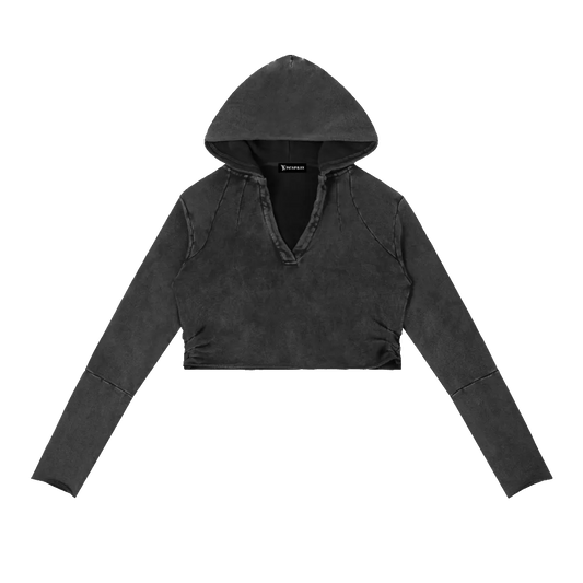 Vintage Washed Raw Edge Hoodie