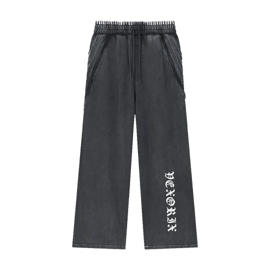 Snow Washed Tape Raw Edge Sweatpants